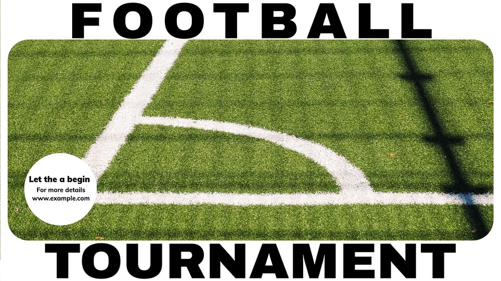 Football tournament blog banner template, editable text