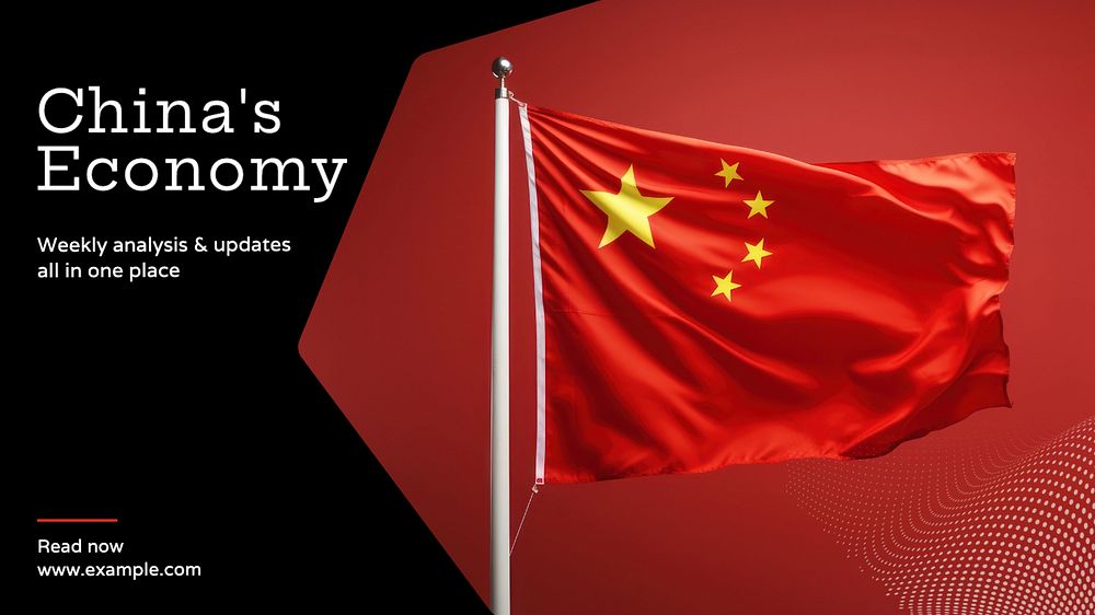 China's economy blog banner template, editable text