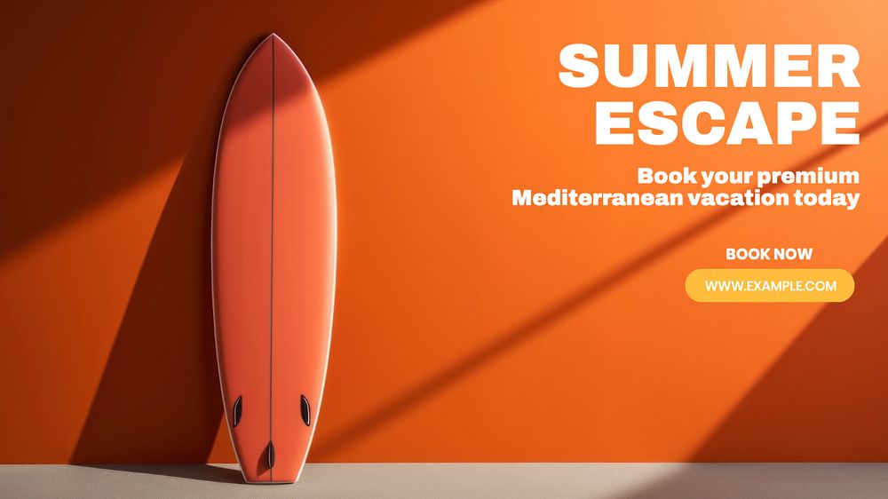 Summer escape blog banner template, editable text