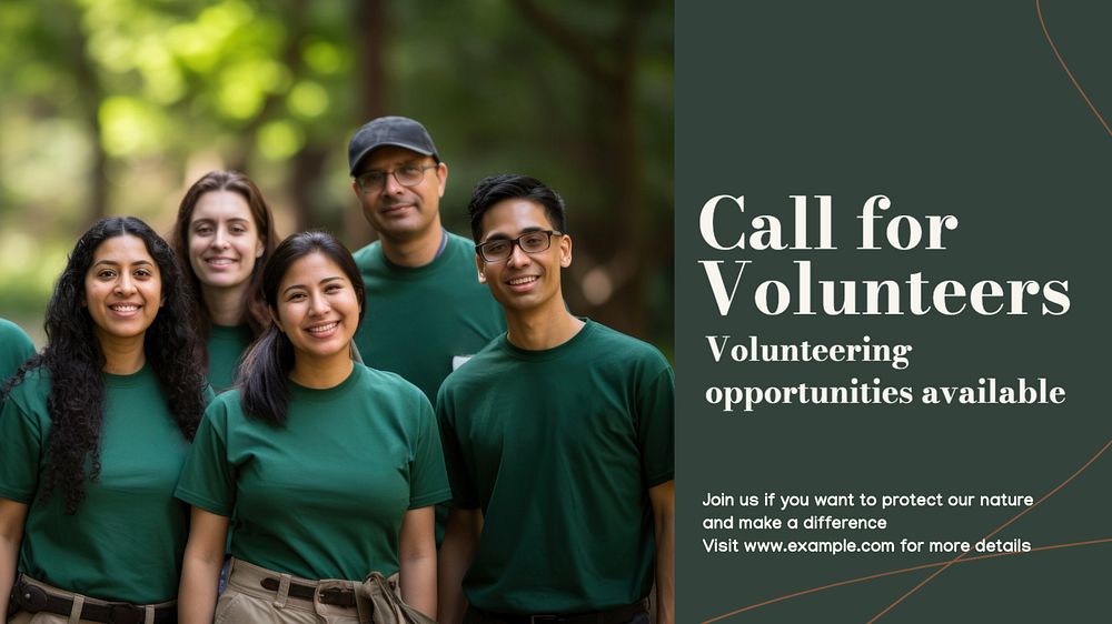 Call for volunteers blog banner template, editable text