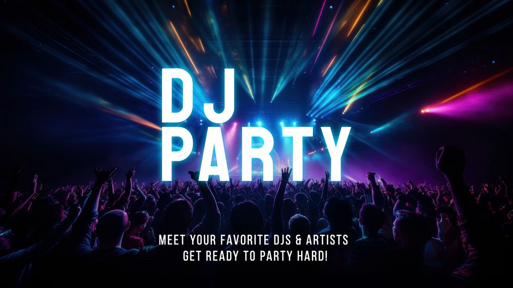 DJ party blog banner template, editable text