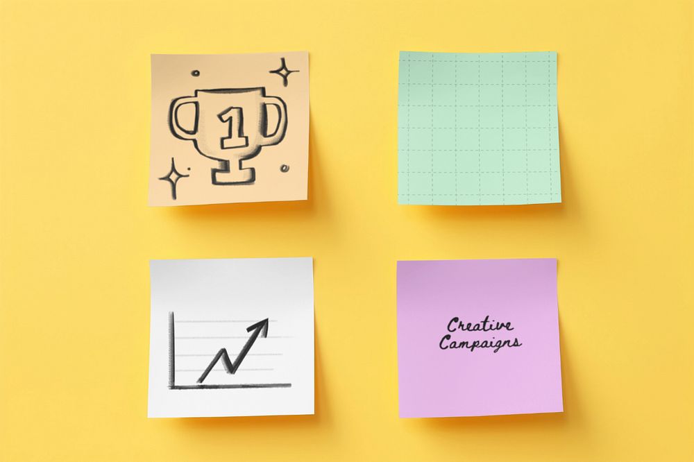 Editable sticky note mockups Free Mockup Generator rawpixel