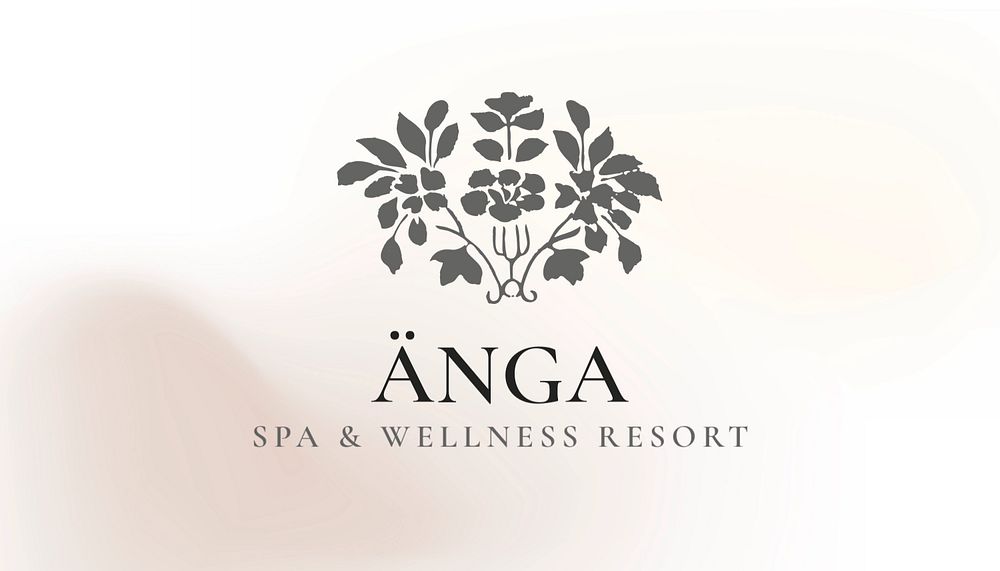 Beige gradient business card template, floral design, editable text