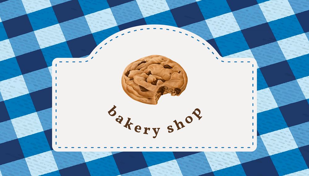 Bakery shop business card template, dessert illustration, editable text