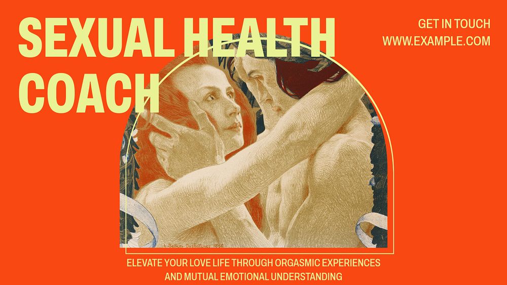 Sexual health coach blog banner template, editable text