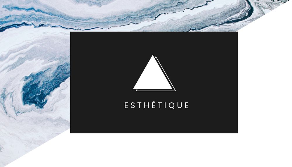 Aesthetic marble business card template, customizable design