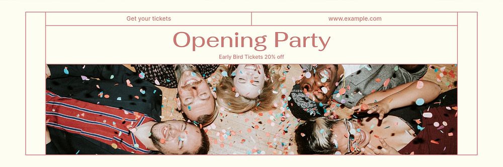 Opening party email header template, editable design