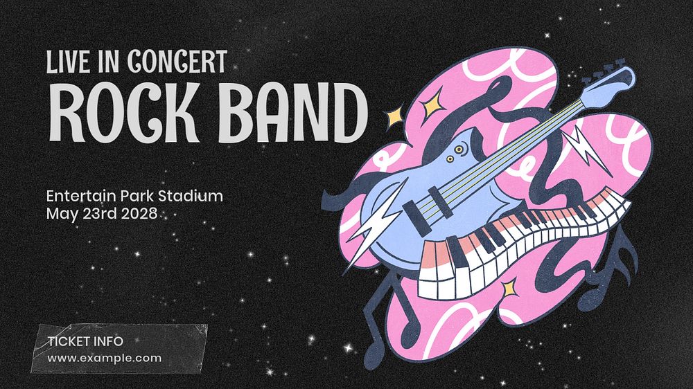 Live concert  blog banner template, editable text