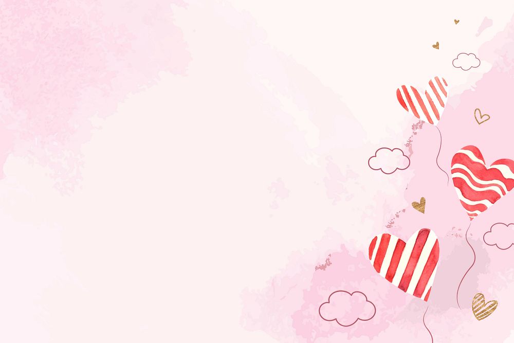 Cute heart balloons background, editable design