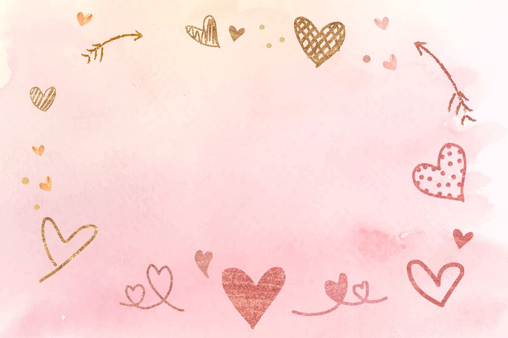 Cute love frame background, editable design