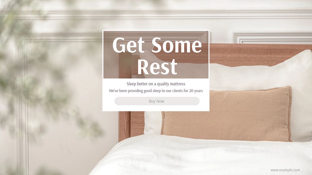 Mattress ad blog banner template, editable text