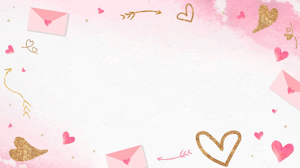 Pink watercolor Valentine's background, editable design