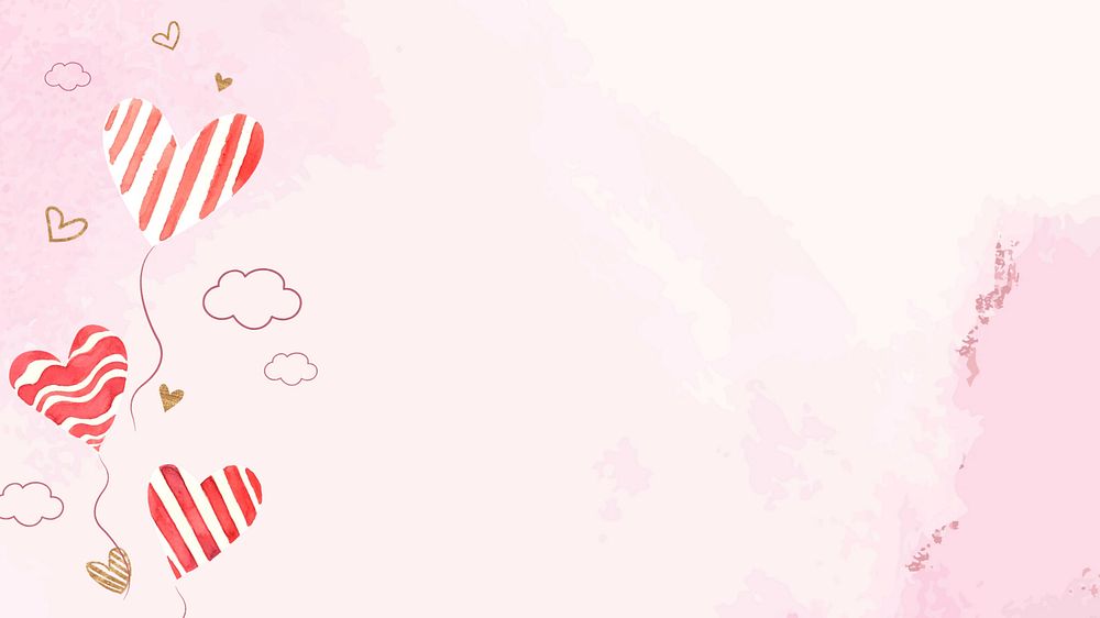 Cute heart balloons background, editable design