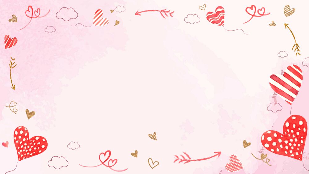 Pink watercolor Valentine's background, editable design