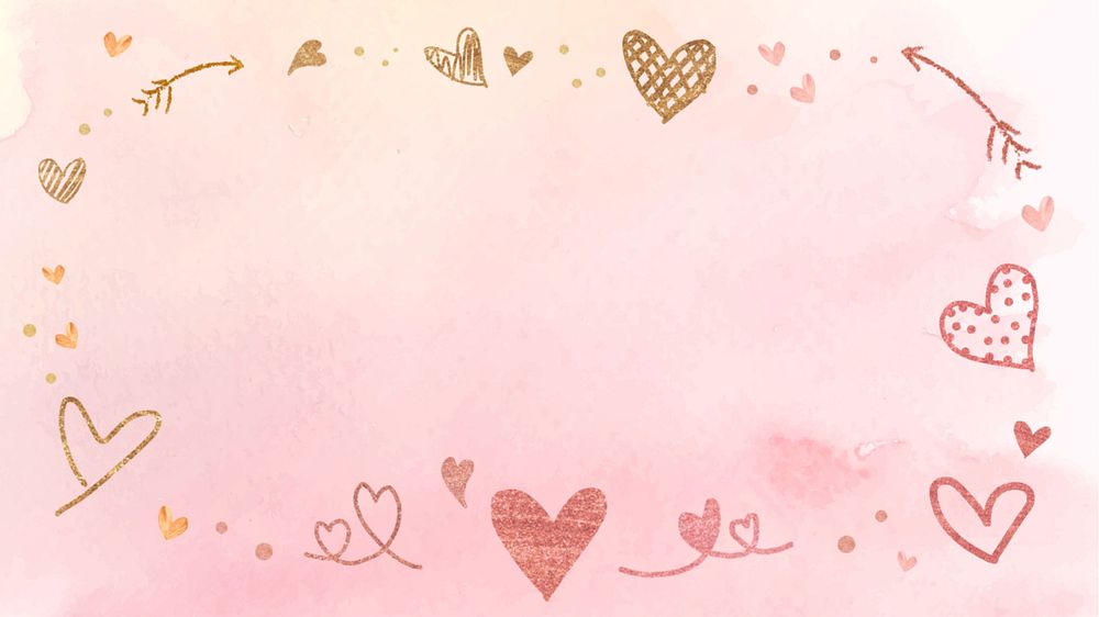 Cute love frame background, editable design