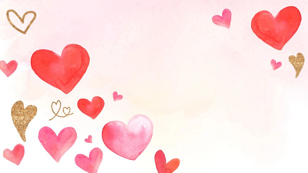 Love watercolor heart background, editable design