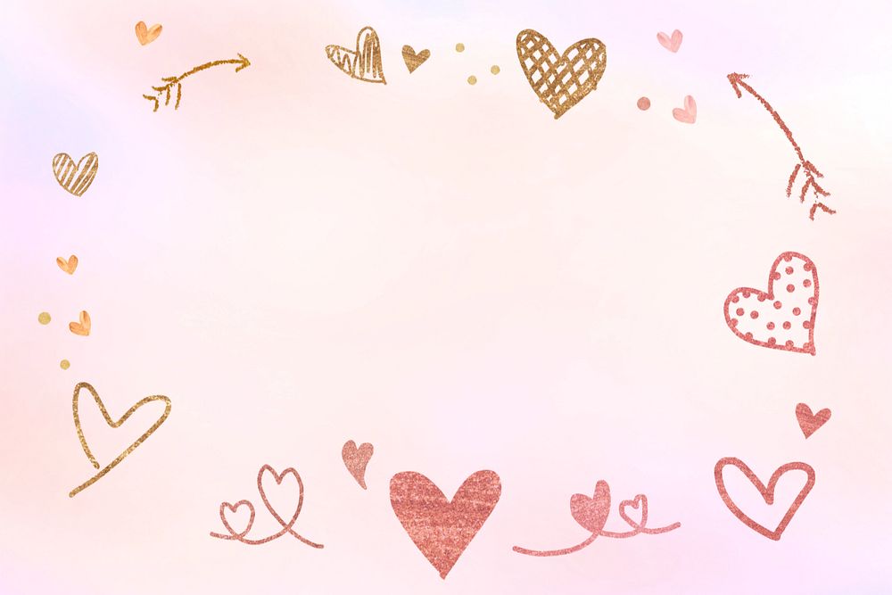 Cute love frame background, editable design