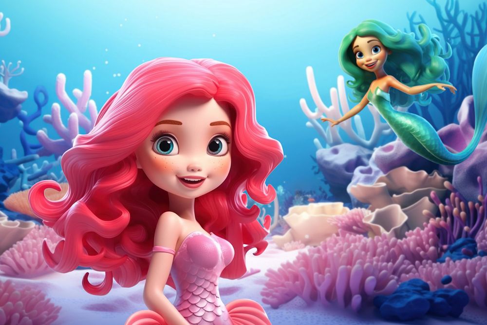 3D editable Mermaids underwater remix