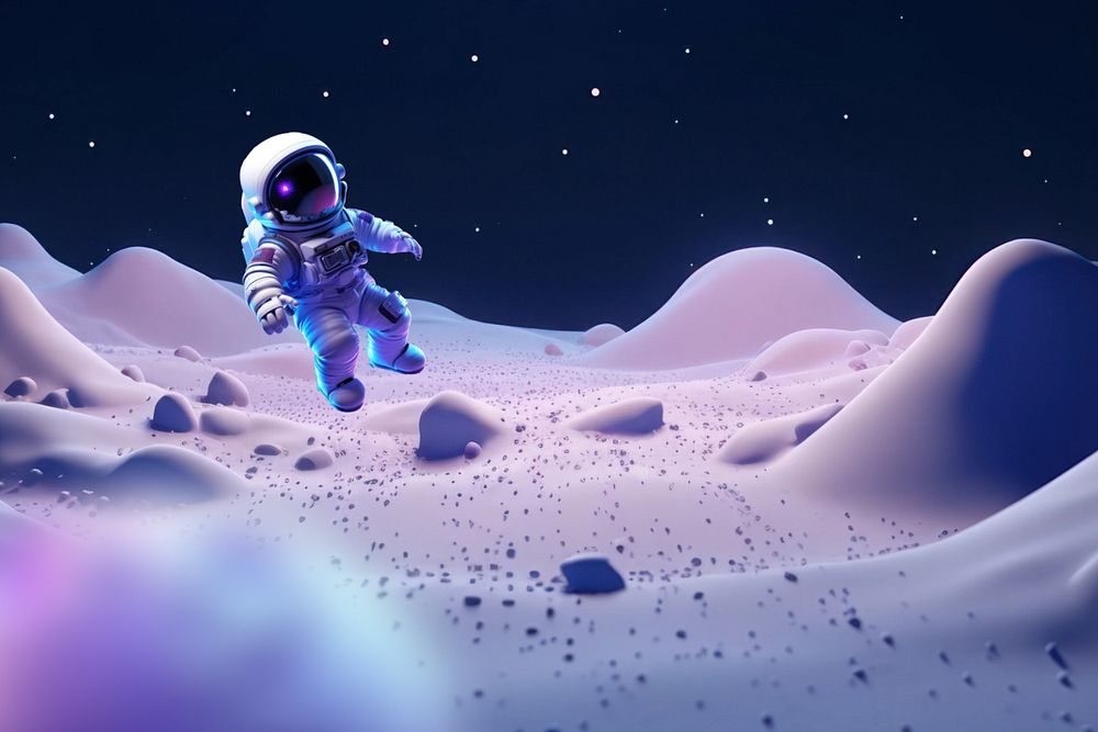 3D floating astronaut in space  editable remix