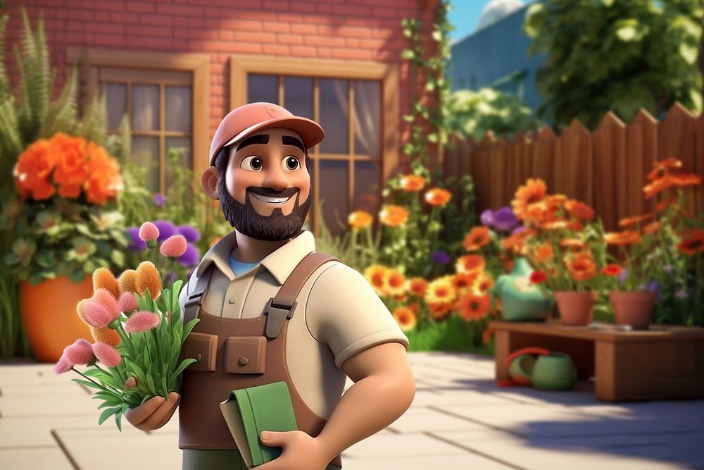 3D happy gardener  editable remix