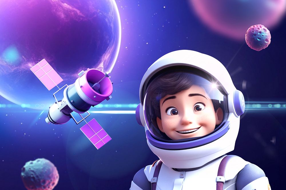 3D astronaut in space  editable remix