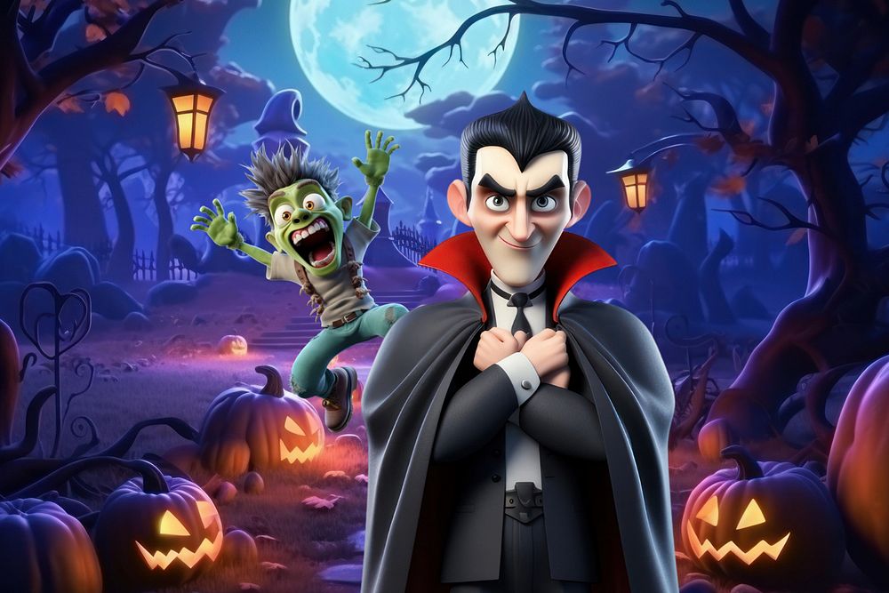 3D Halloween vampire  editable remix