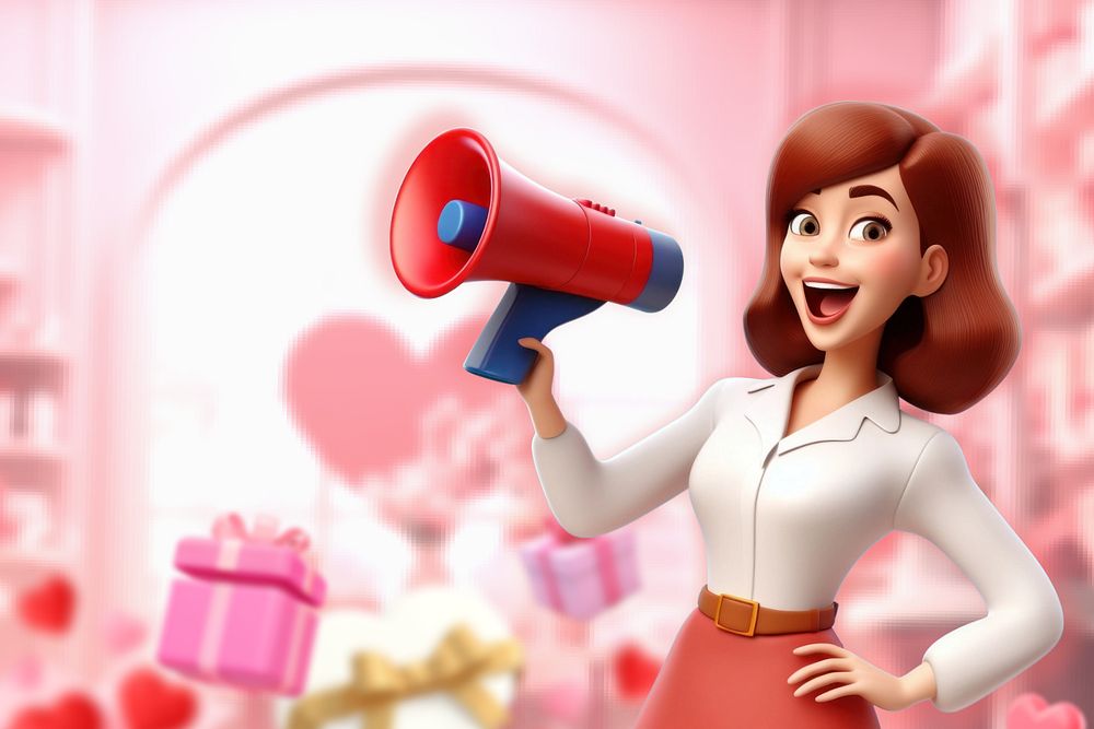 3D Valentine's sales announcement  editable remix