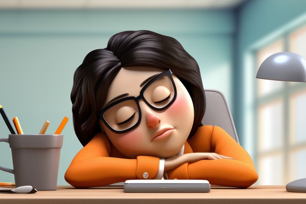 3D editable student sleeping in class remix