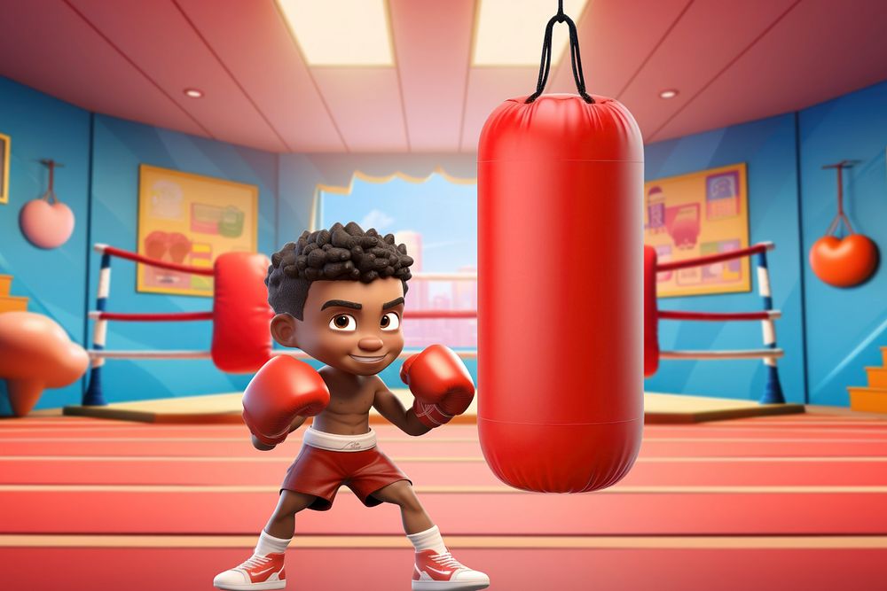 3D little boxer, sports  editable remix