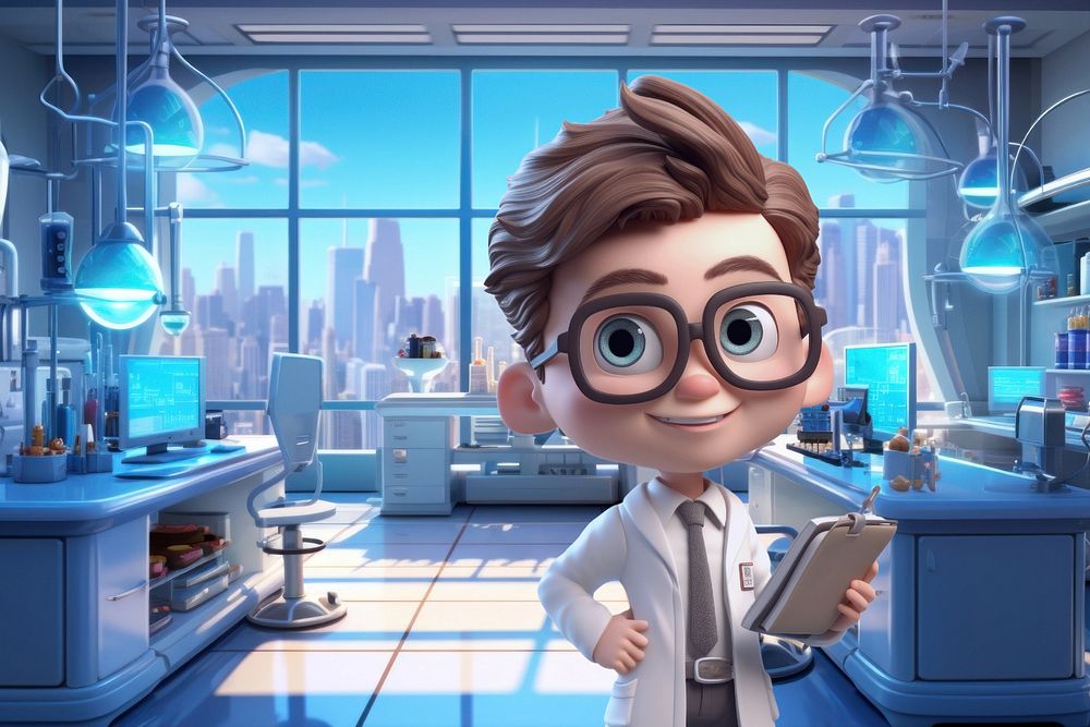 3D scientist in a lab  editable remix