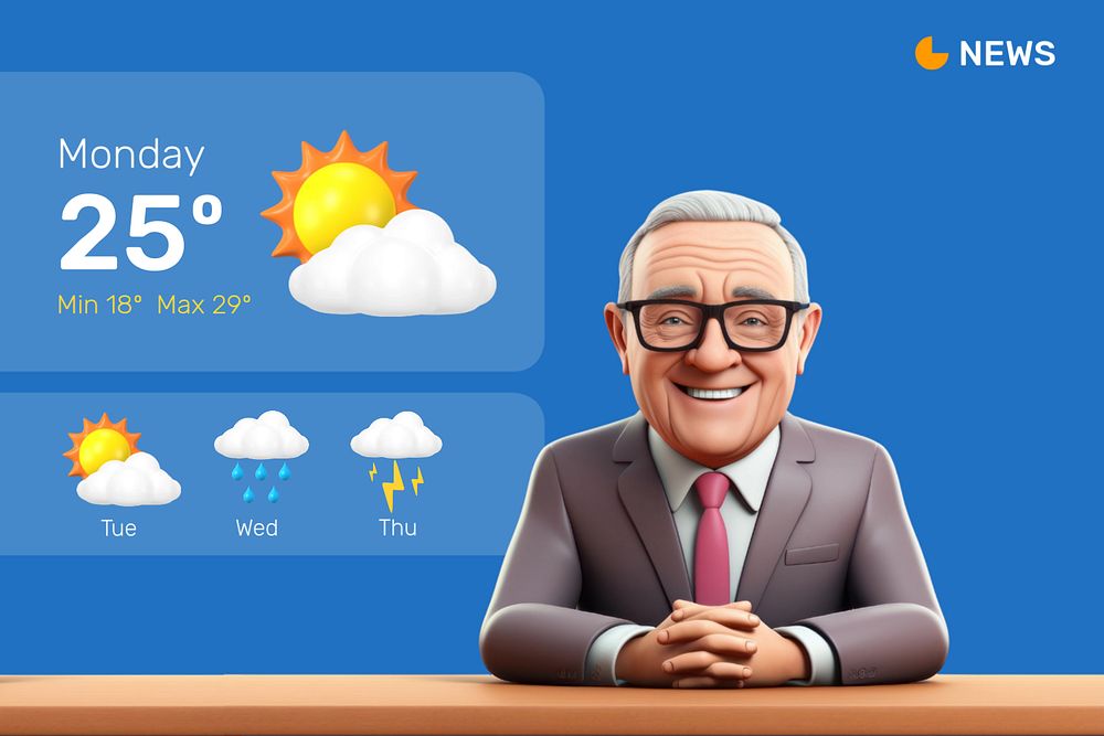 3D editable weatherman broadcast remix