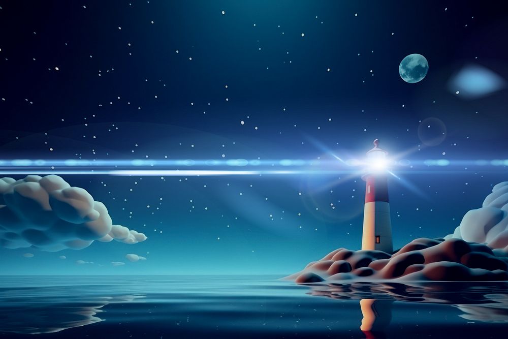 3D editable beaming lighthouse  remix