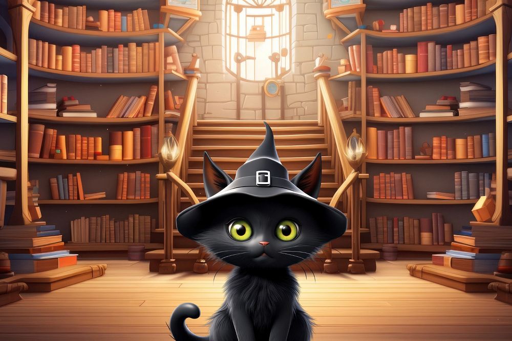 3D black cat witch  editable remix