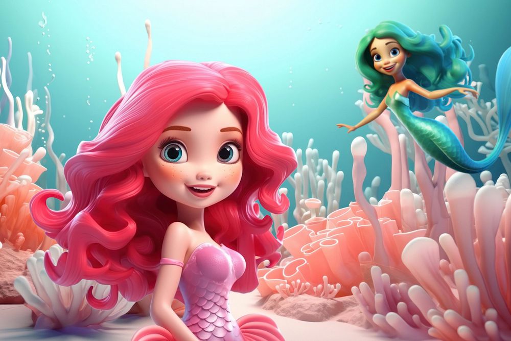 3D editable Mermaids underwater remix