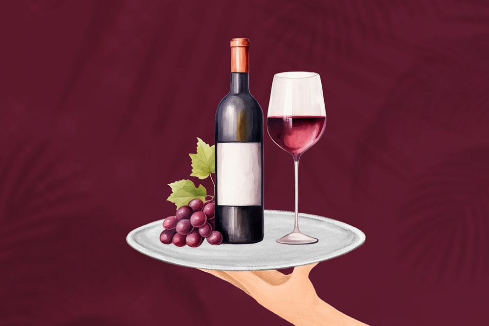 Editable red wine, food digital art