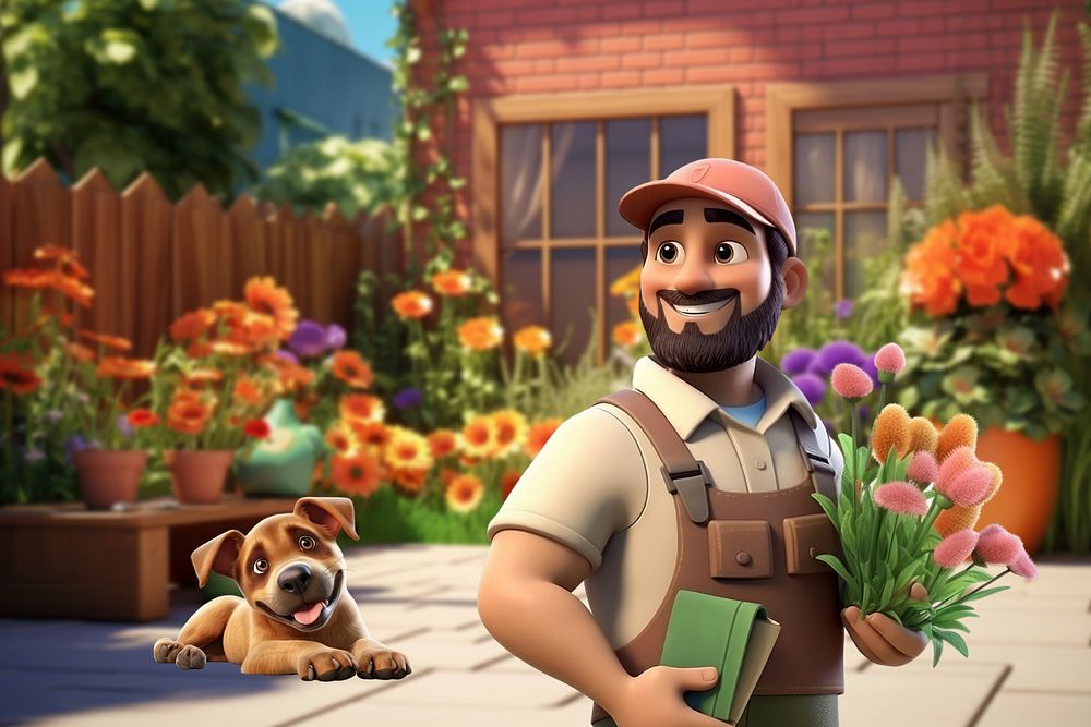 3D happy gardener  editable remix