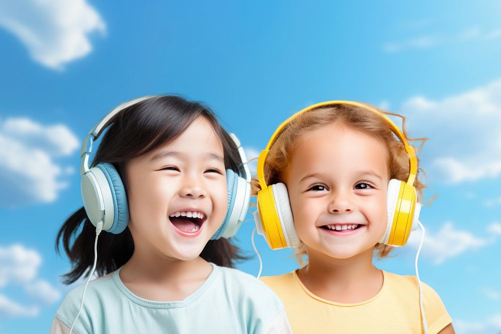 Children's headphones, entertainment remix, editable design