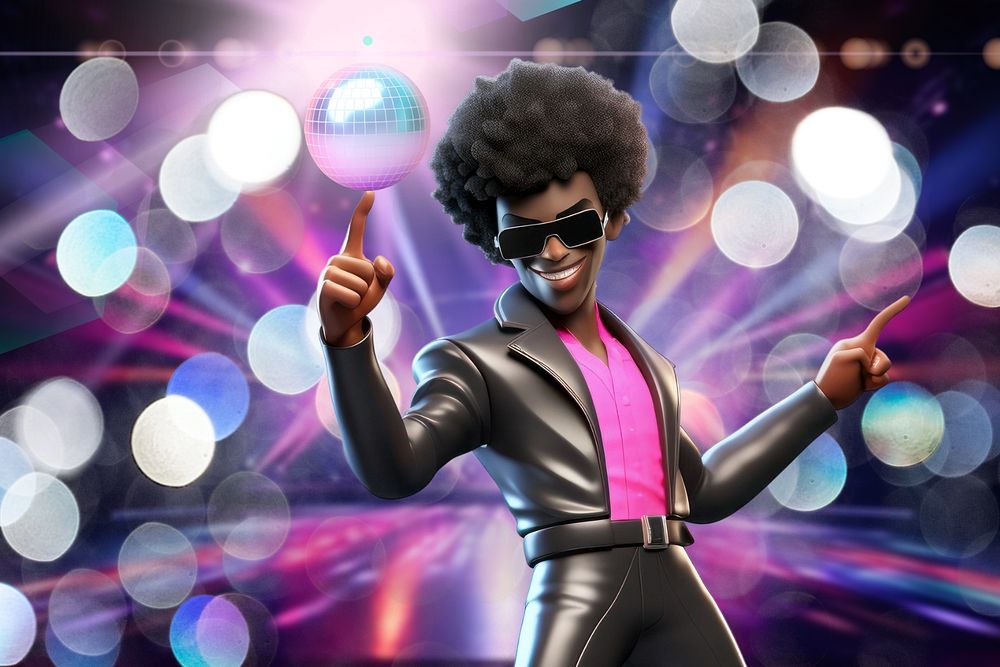 3D disco man dancing  editable remix