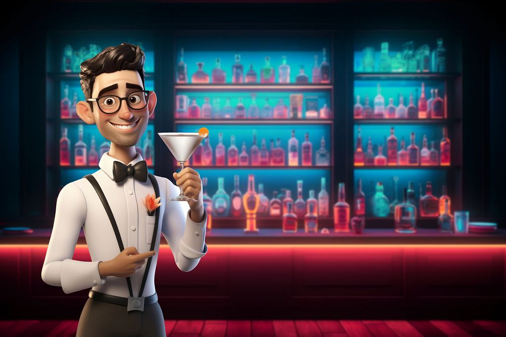 3D bartender, jobs & profession  editable remix