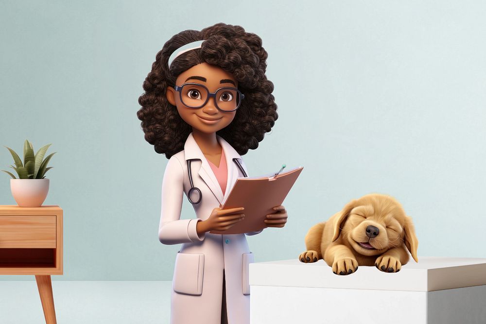 3D veterinarian animal doctor  editable remix