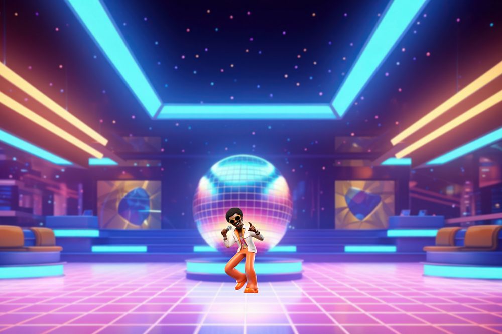 3D disco man singing at party  editable remix