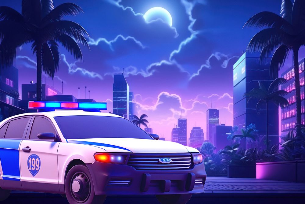 3D police car patrol  editable remix