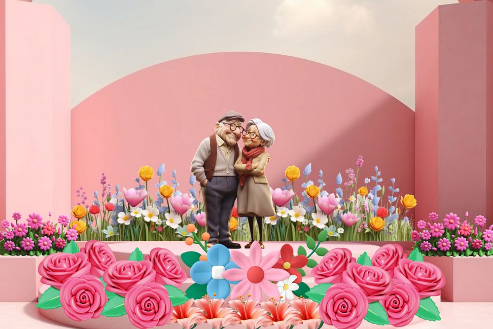 3D old married couple  editable remix