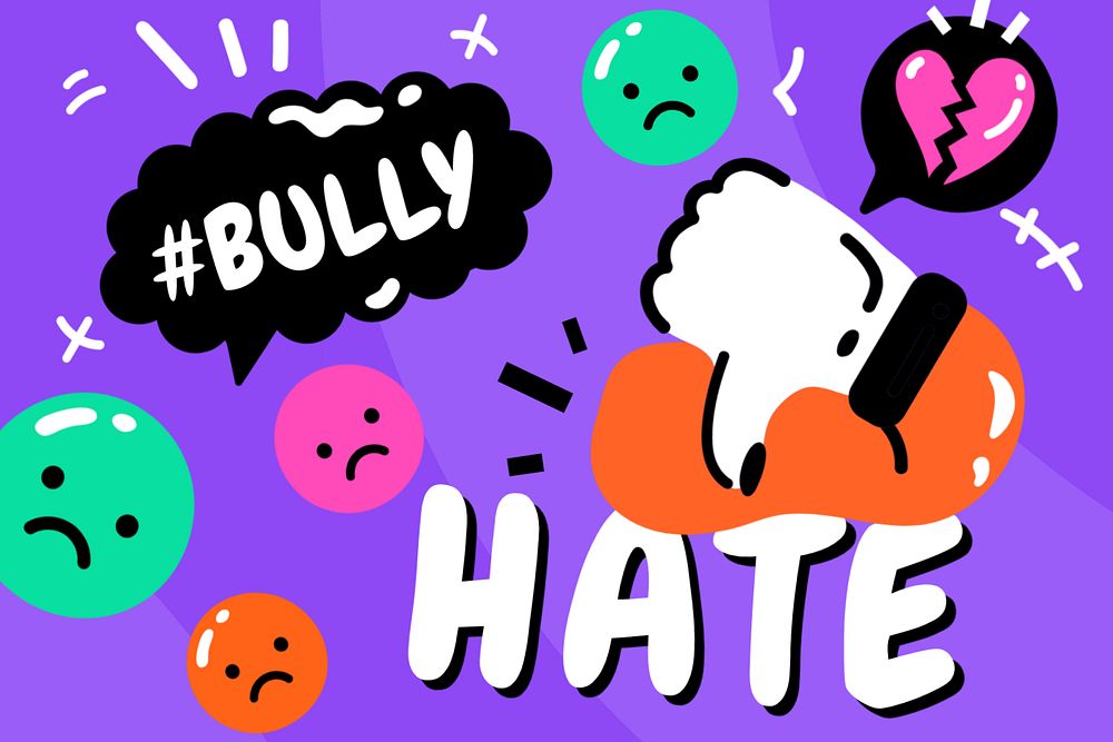 Anti bullying, editable colorful design