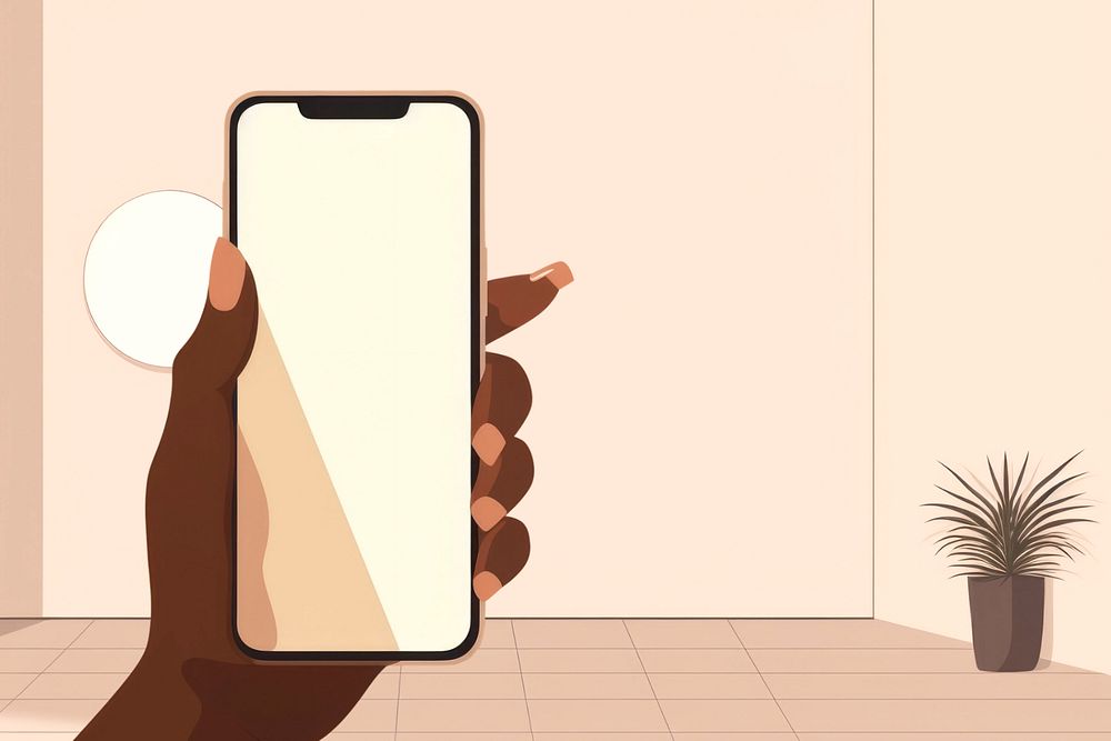 Blank smartphone screen, home, editable aesthetic  illustration remix