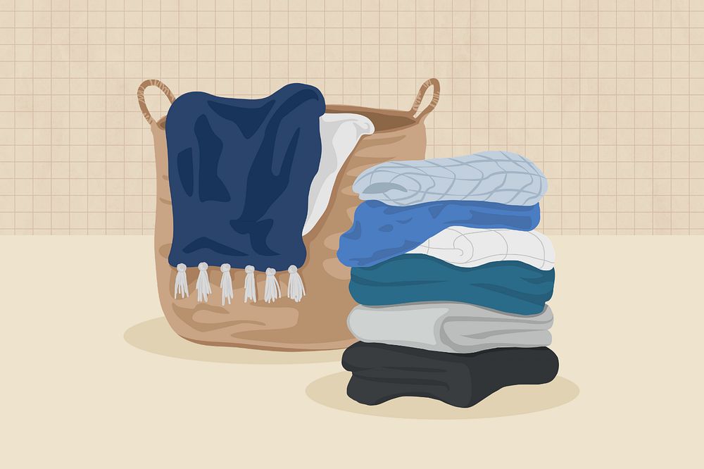 Laundry day, aesthetic illustration, editable design