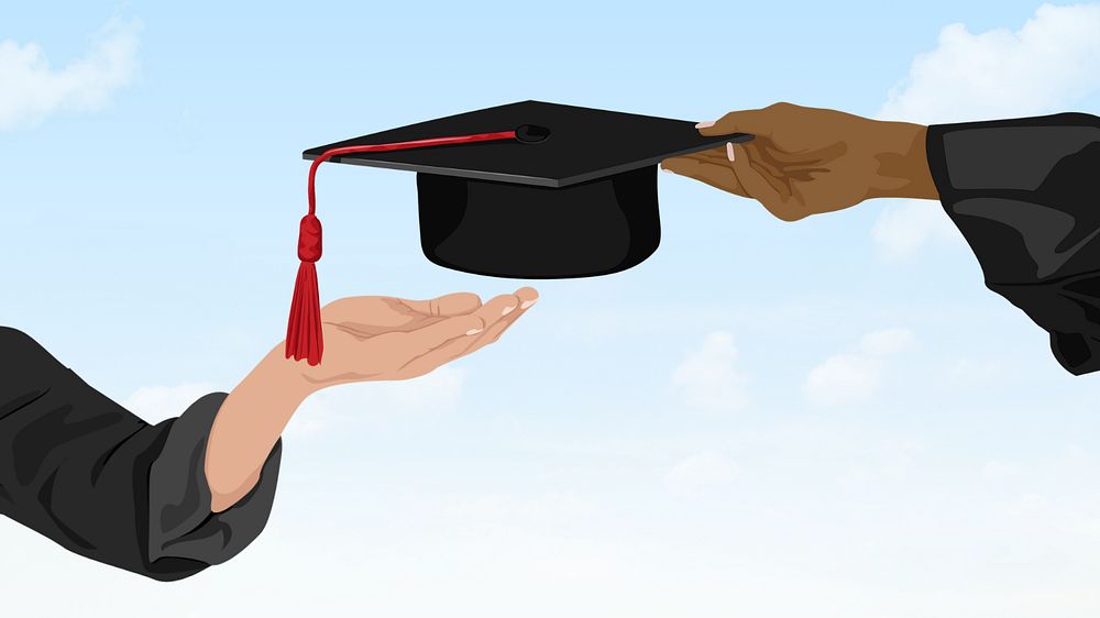 Academic graduation, aesthetic illustration, editable design