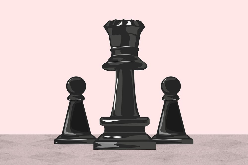 Chess pieces, aesthetic illustration, editable design