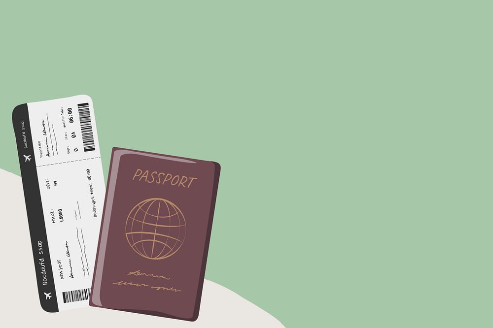 Passport ticket, aesthetic illustration, editable design