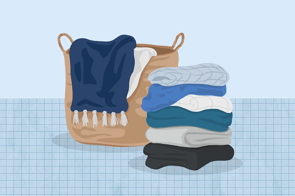 Laundry day, aesthetic illustration, editable design